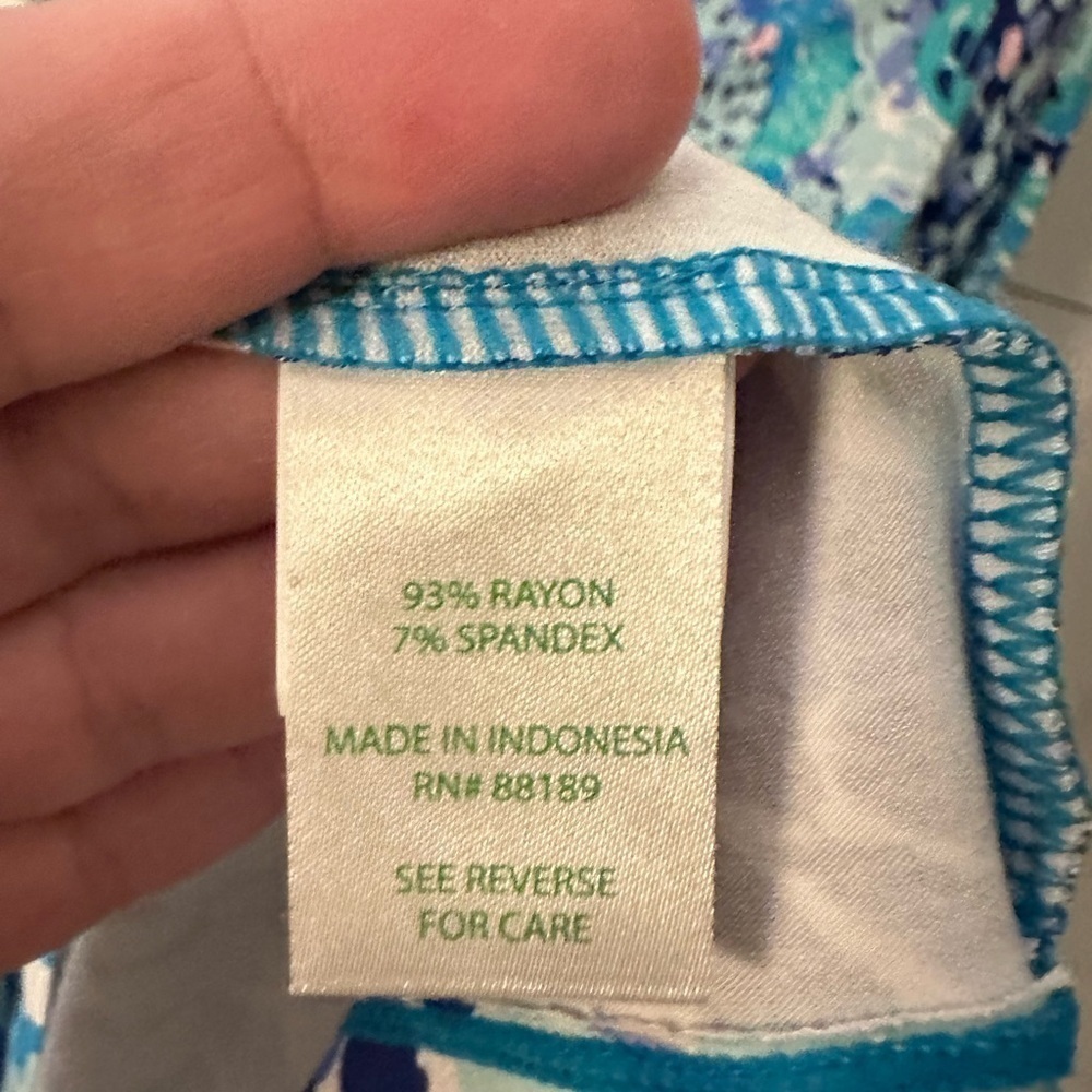 LILLY PULITZER Ansley oasis wave dress woman turquoise 50+ colorful designer XXS - Picture 6 of 13
